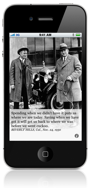 Spending when we didn’t have it puts us where we are today. Saving when we have got it will get us back to where we was before we went cuckoo. BEVERLY HILLS, Cal., Nov. 24, 19