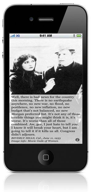 Well, there is bad news for the country this morning. There is no earthquake anywhere, no new war, no flood, no pestilence, no new inflation, no new budget that’s not balanced, no new Morgan preferred list. It’s not any of those terrible things you might think it is, it’s worse. It’s worse than all of those combined. Aw, gee, I just hate to tell you. I know it will break your heart, but I am going to tell it if it kills us all. Congress didn’t adjourn. BEVERLY HILLS, Cal., June 11.